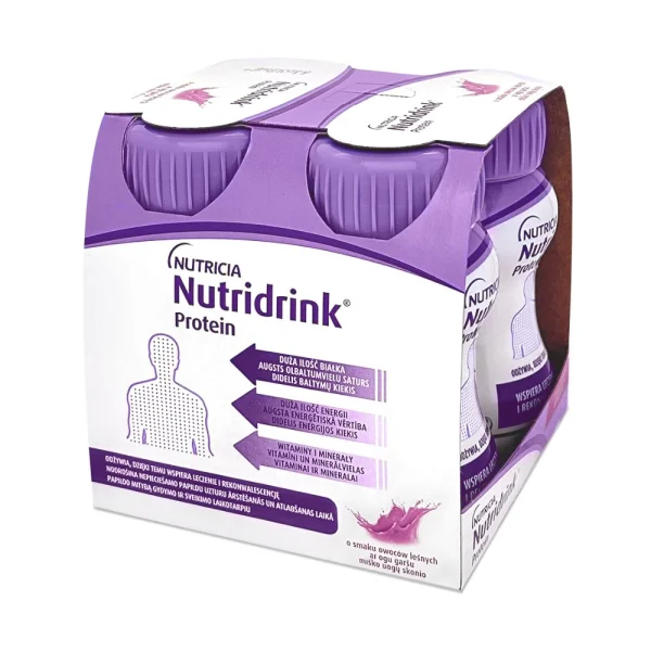 Ентеральне харчування Nutridrink (Нутрідрінк) Protein зі смаком лісових плодів, 125 мл, 4 шт.