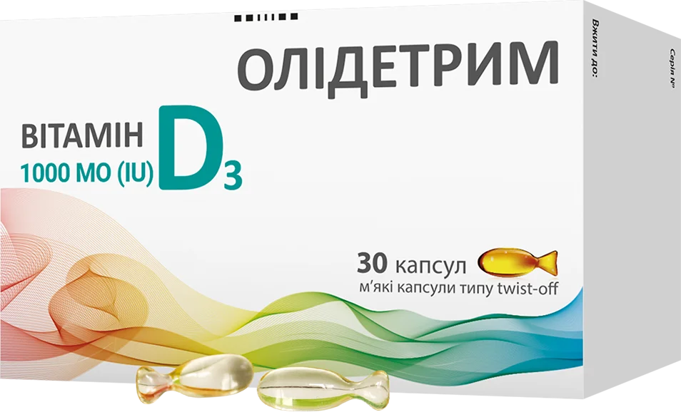 Олідетрим капсули з вітаміном Д3 по 1000 МО, 30 шт.