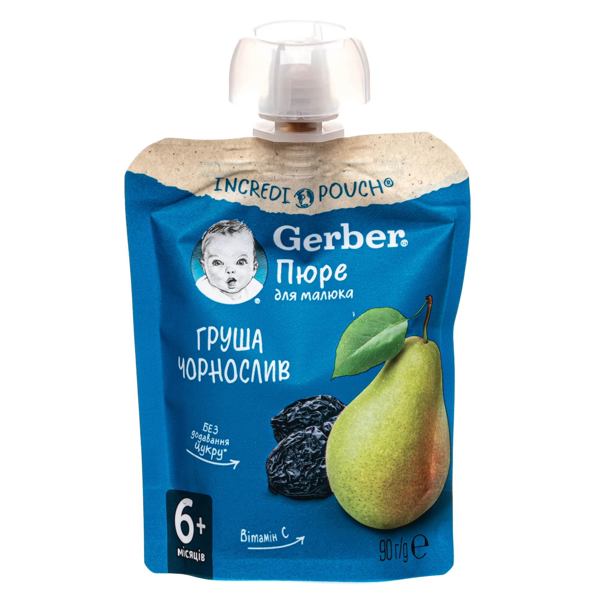 Фруктовое пюре Гербер (Gerber) зі смаком груші та чорнослива, 90 г