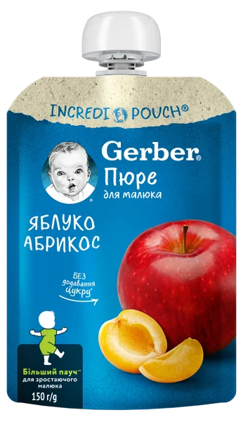 Пюре Гербер со вкусом яблока и абрикоса, 150 г
