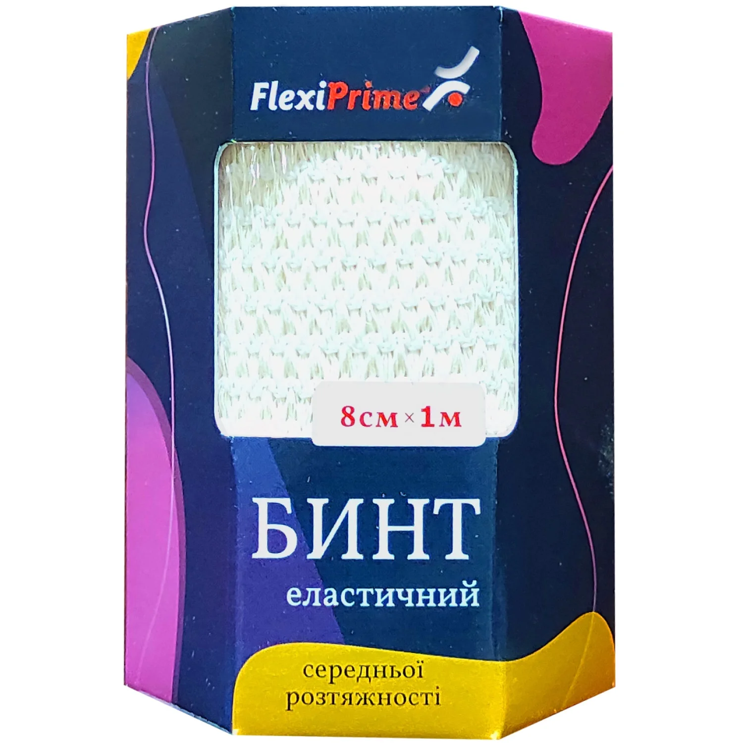 Бинт еластичний FlexiPrime (ФлексіПрайм) середньої розтяжності, 8 см х 1 м, 1 шт.