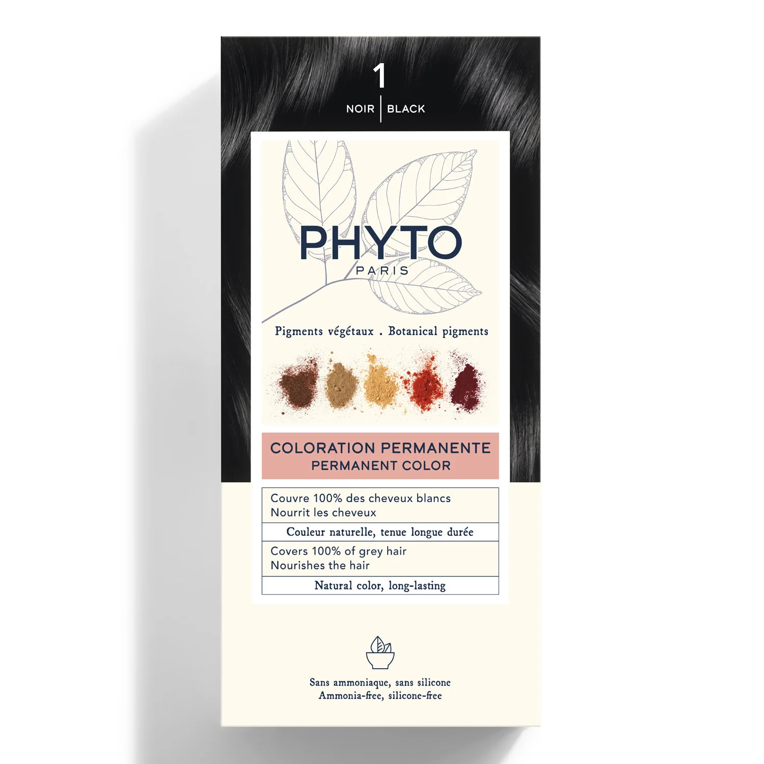 Крем-фарба для волосся Фіто (Phyto) Фітоколор тон 1 чорний