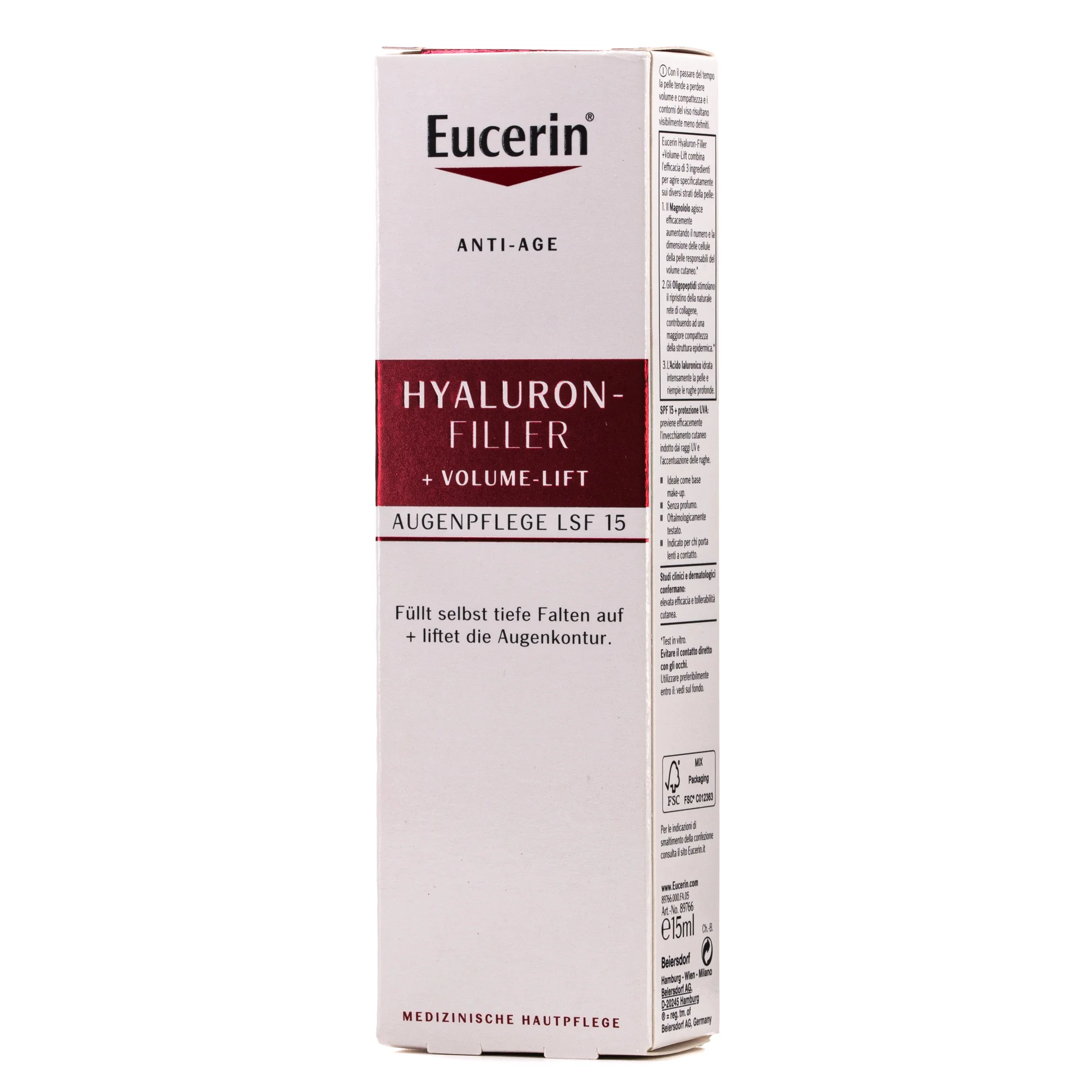 Крем для контуру очей Eucerin (Еуцерин) Hyaluron-Filler + Volume-Lift антивіковий SPF 15, 15 мл