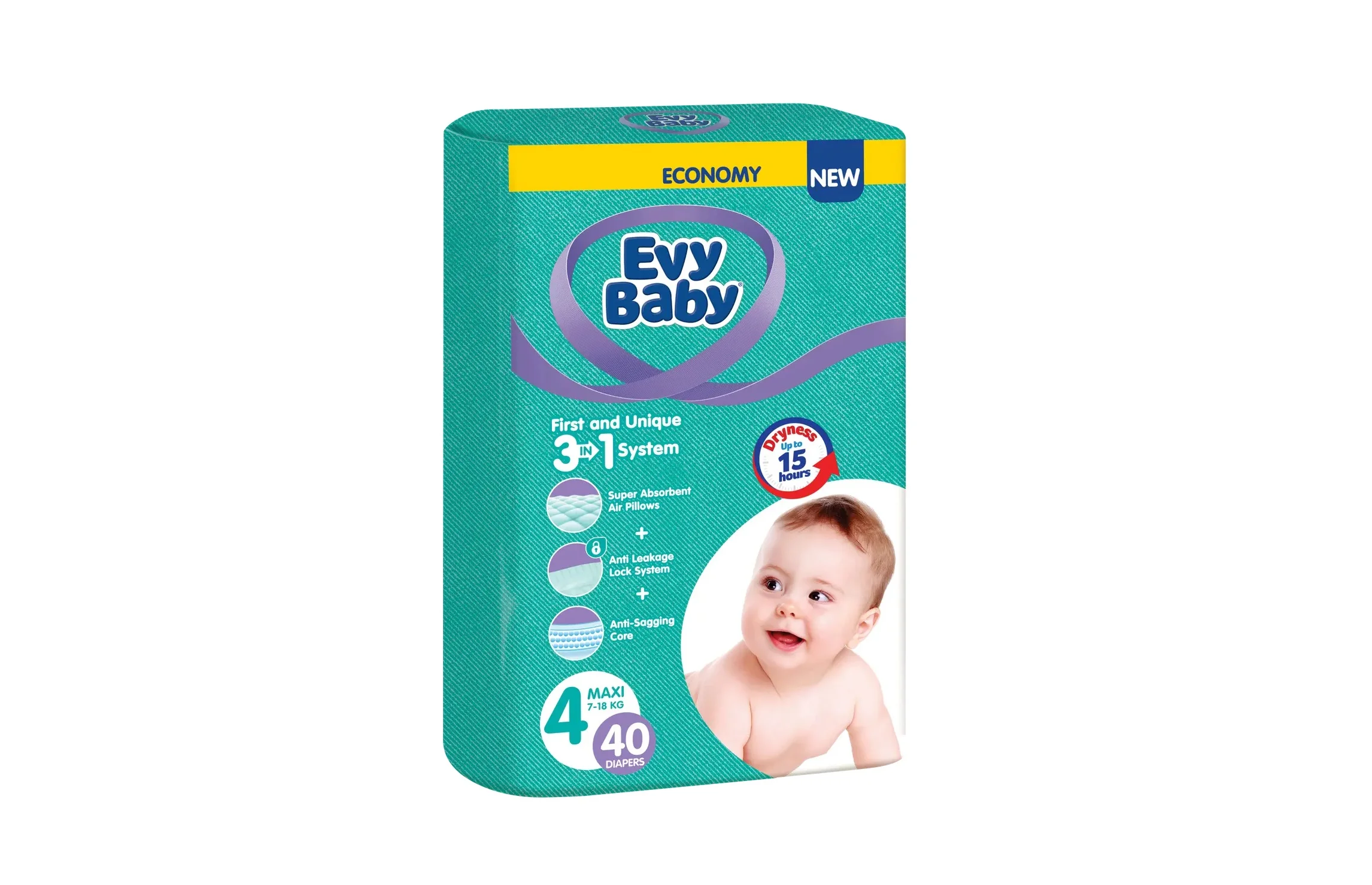 Підгузники Evy Baby (Еві Бебі) Elastic Maxi Twin 4 (7-18 кг), 40 шт.