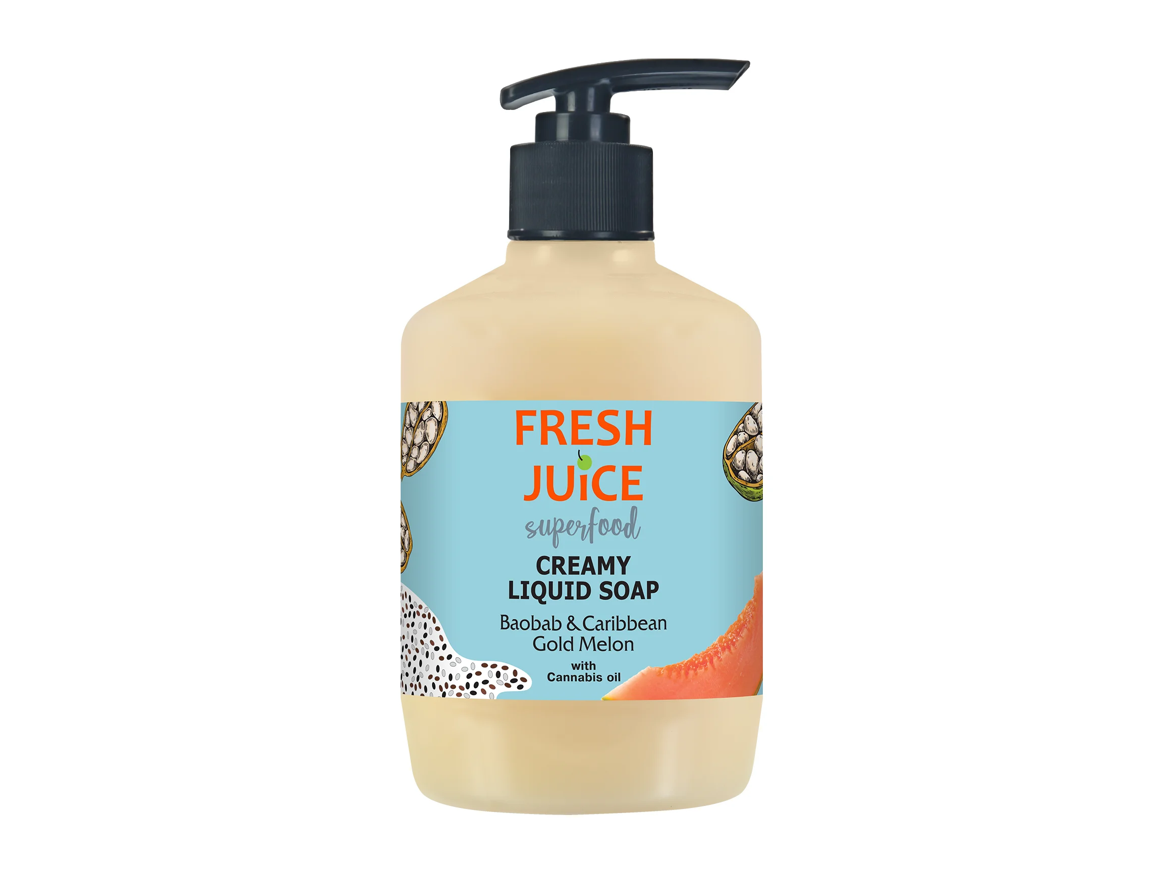 Крем-мило рідке Fresh Juice (Фреш Джус) Superfood Baobab & Caribbean Gold Melon, 460 мл