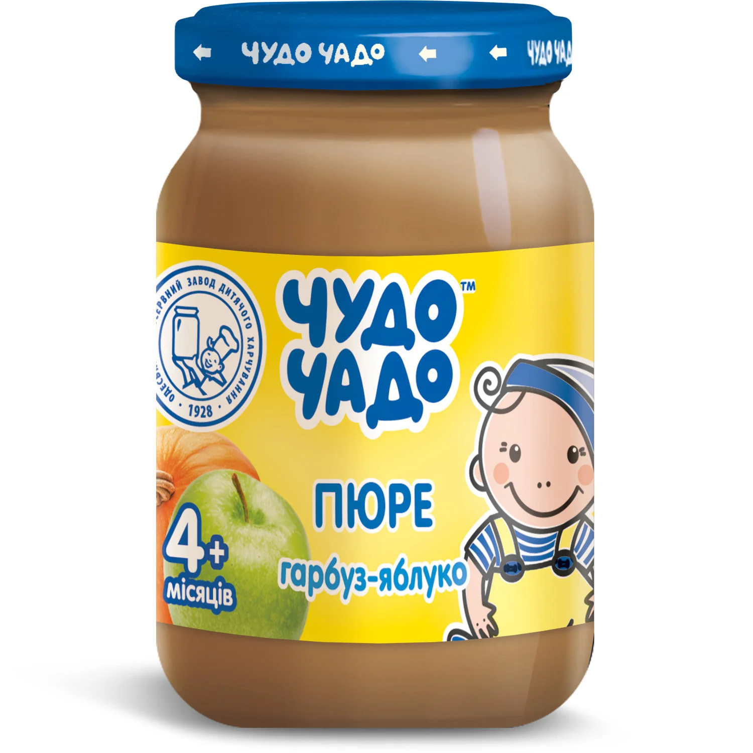 Фруктово-овочеве пюре Чудо-Чадо гарбуз-яблуко з цукром, 170 г