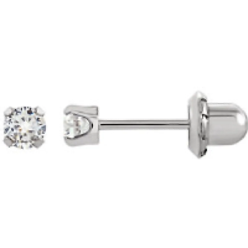 Сережки Inverness (Інвернес) Medium Zircone Кубік 3 мм Тітанум IN592c, 1 пара