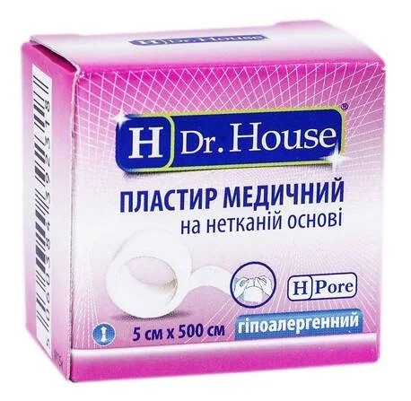 Пластир Dr. House (Др. Хаус) на нетканій основі 5 см х 500 см, 1 шт.