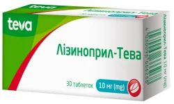 Лізиноприл-Тева таблетки по 10 мг, 30 шт.
