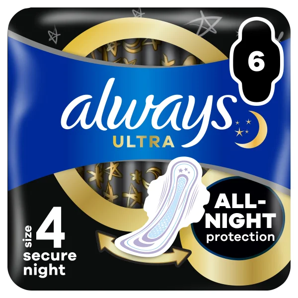 Прокладки Олвейс Ультра Секюр Найт (Always Ultra Secure Night), 6 шт.