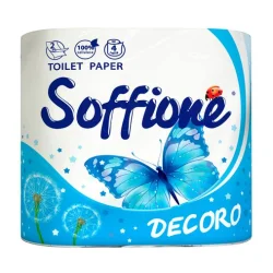 Папір туалетний Soffione (Софіон) Decoro 2 шари білий, 4 шт.