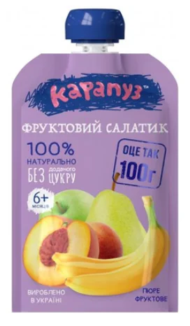 Фруктовое пюре Карапуз Фруктовый салатик, 100 г