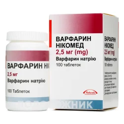 Варфарин Нікомед таблетки по 2,5 мг, 100 шт.