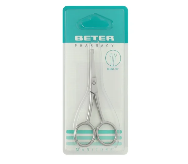 Ножиці Beter (Бетер) для дітей та чоловіків (ніс та вуха) з нержавіючої сталі із заокругленими кінчиками, 1 шт.