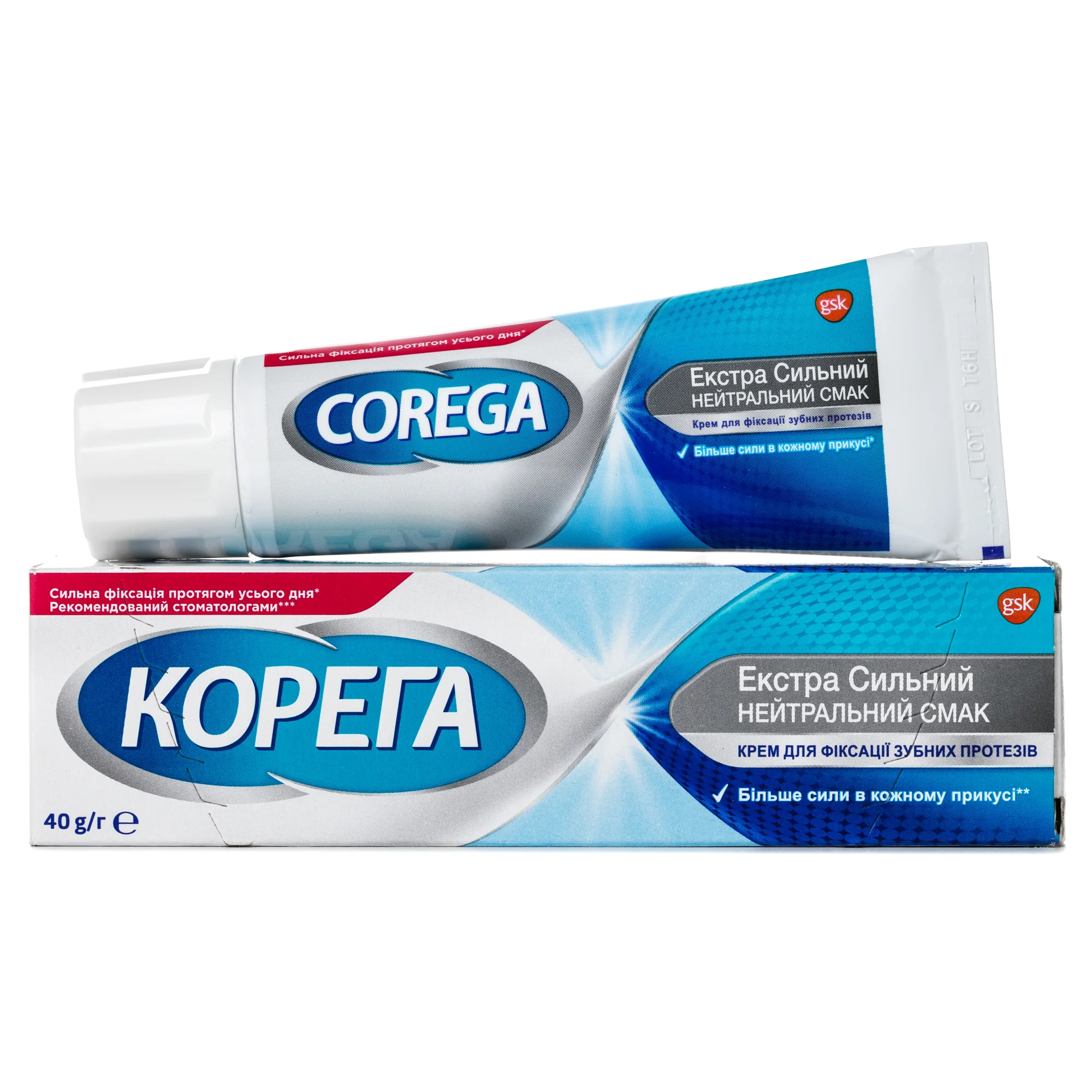 Крем для фіксації зубних протезів Корега Екстра сильний