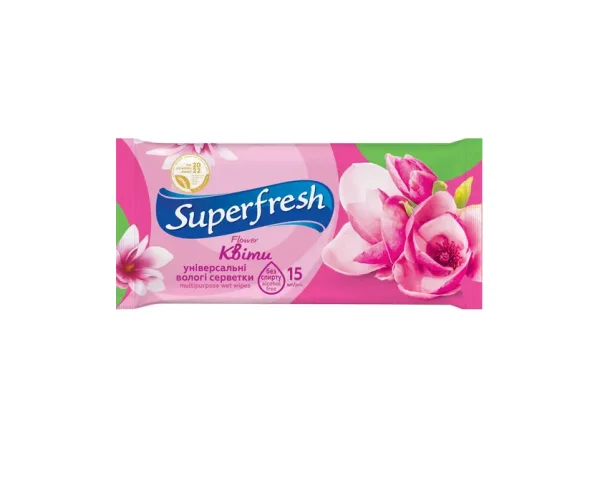 Вологі серветки Superfresh (Супер Фреш) Flower, 15 шт.