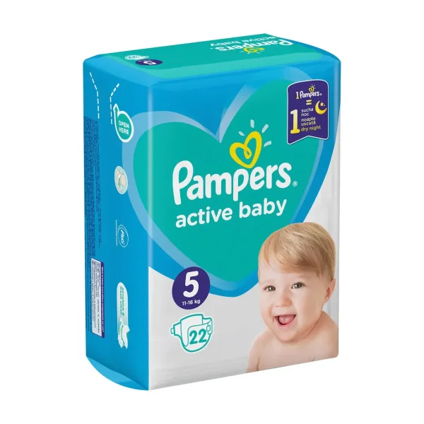 Подгузники Pampers Active Baby Junior (Памперс Актив Бейби Джуниор), размер 5 (11-16 кг), 22 шт.