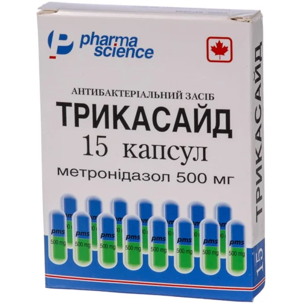Трикасайд в капсулах по 500 мг, 15 шт.