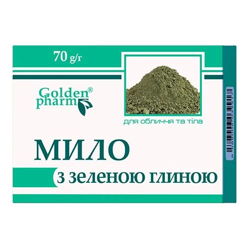 Мило тверде з зеленою глиною, 70 г