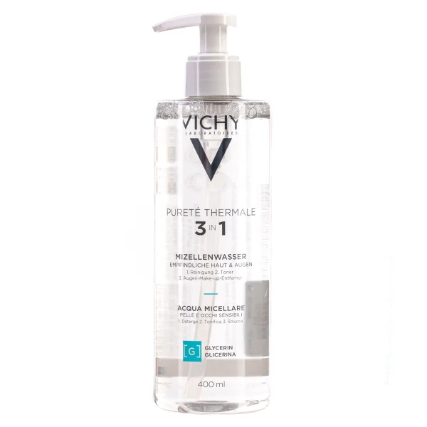 Вода міцелярна для обличчя Vichy (Віши) Purete Thermale очищуюча для чутливої шкіри, 400 мл