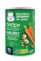 Снеки пшенично-вівсяні Nestle Gerber (Нестле Гербер) Organic Nutripuffs з морквою та апельсинами, 35 г