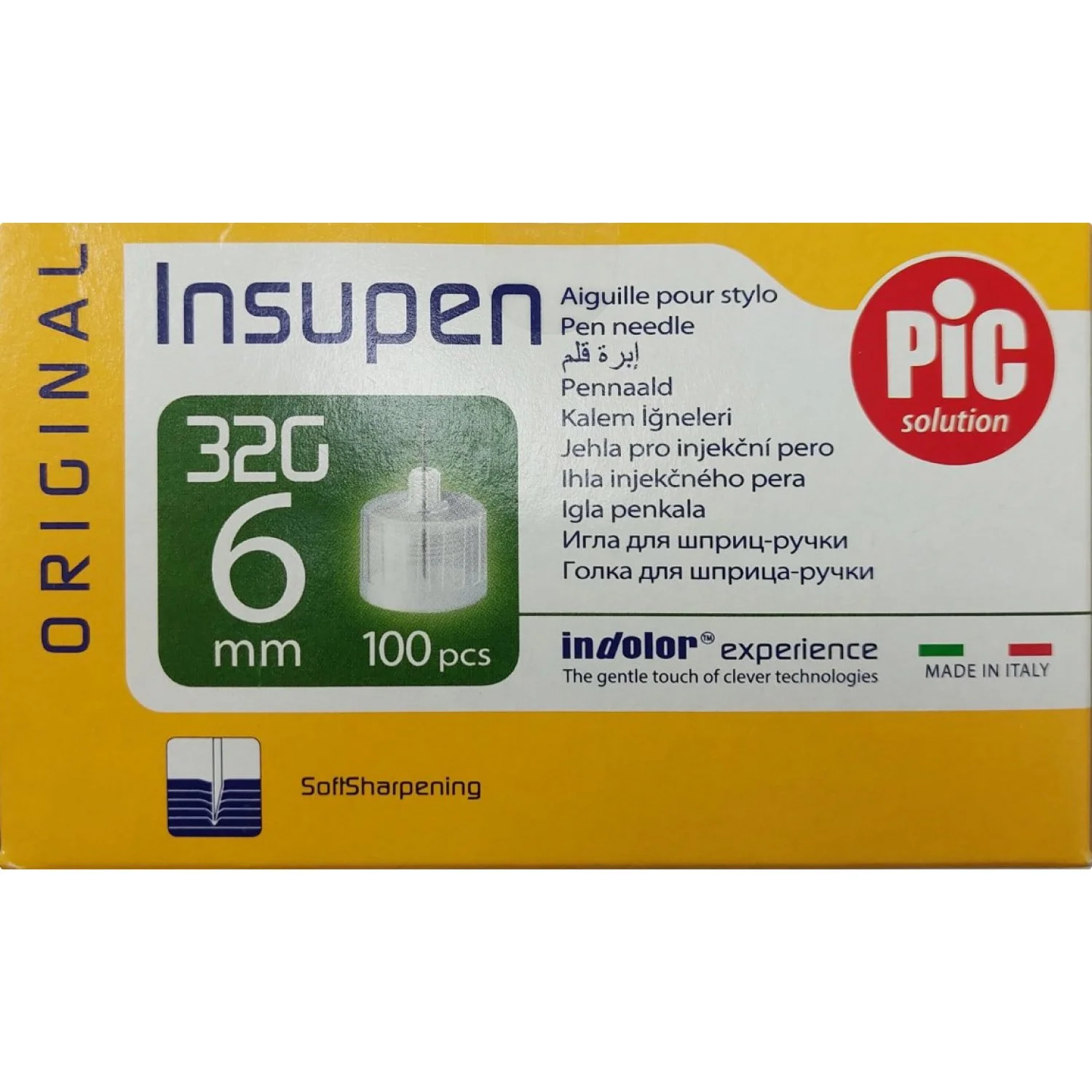 Голка для шприц-ручки інсулінової Insupen (Інсупен) 32G (0,23 х 6 мм), 100 шт.