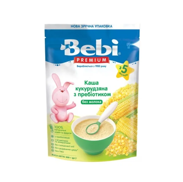 Каша безмолочна Bebi Premium (Бебі Преміум) кукурудзяна низькоалергенна, 200 г