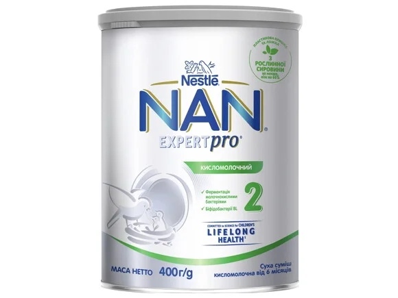 Суха молочна суміш Nestle NAN 2 (Нестле НАН) кисломолочний з 6 місяців, 400 г