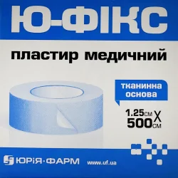 Пластир медичний Ю-Фікс на тканинній основі розмір 1,25 х 500 см, 1 шт.