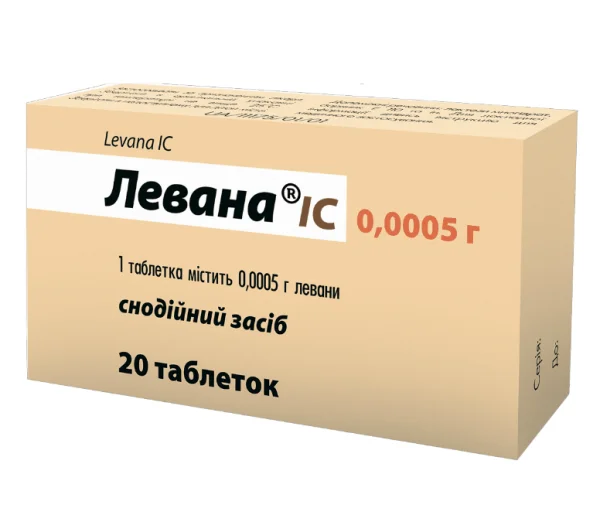 Левана ІС таблетки по 0,0005 г, 20 шт.