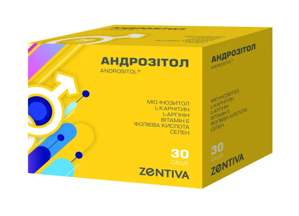 Андрозитол порошок для орального раствора для улучшения качества спермы в пакетиках, 30 шт.