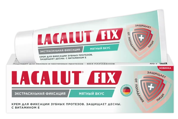 Крем для фіксації зубних протезів Лакалут (Lacalut) Фікс м'ятний, 70 г