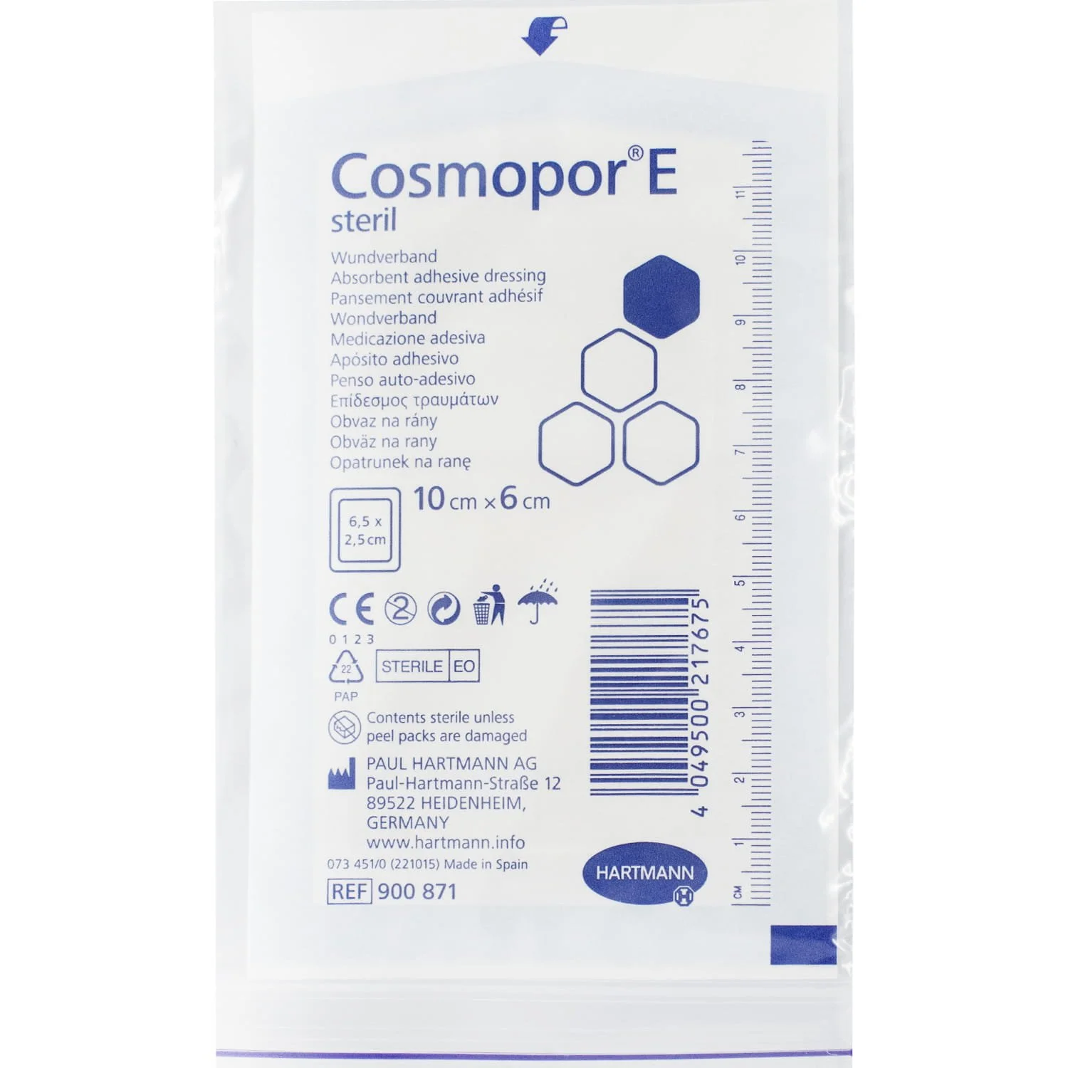 Пов’язка пластирна Космопор Е (Cosmopor E) стерильна 10 х 6 см, 25 шт.