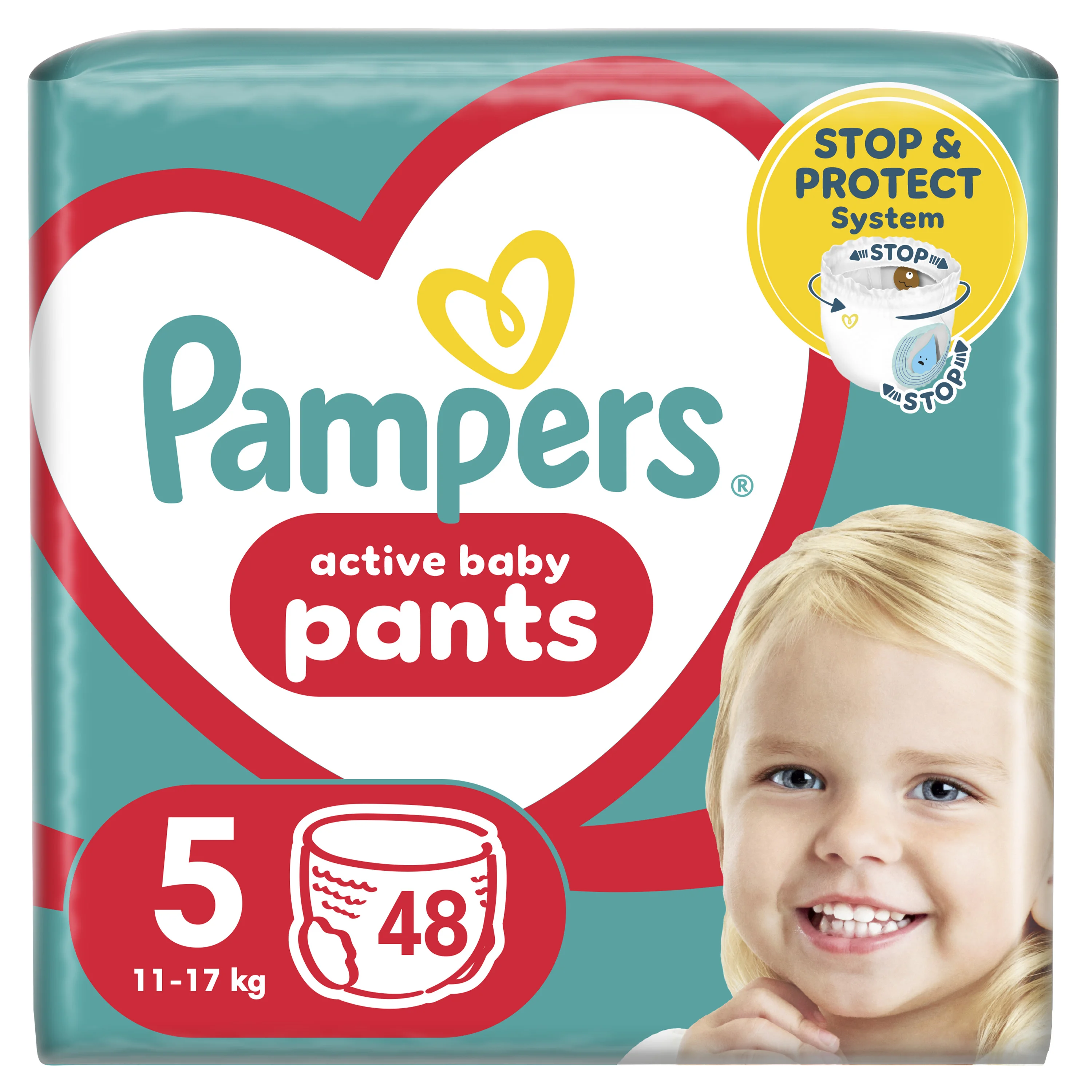 Підгузники-трусики Памперс Пантс 5 (Pampers Pants) (12-17кг), 48 шт.