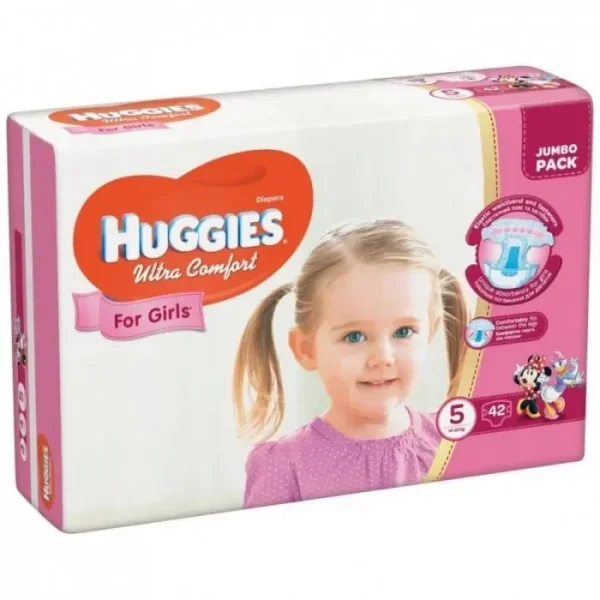 Підгузники Хагіс Ультра Комфорт Джамбо 5 для дівчаток (Huggies Ultra Comfort), 42 шт.