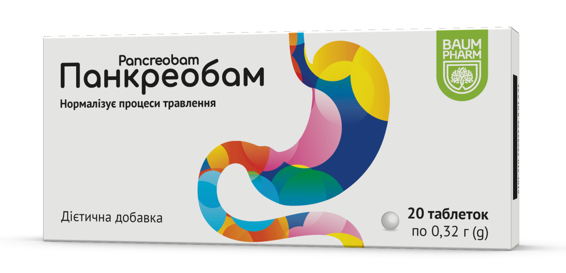Панкреобам таблетки для нормалізації процесів травлення, 20 шт. - Баум ...