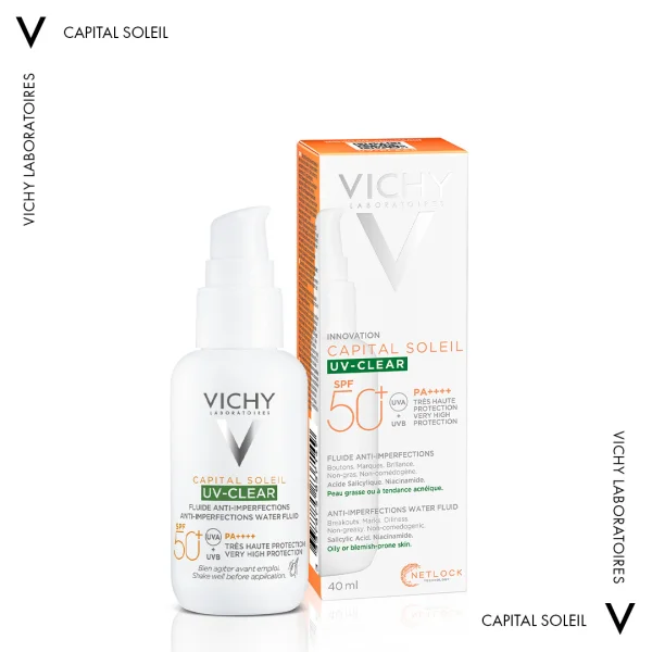 Солнцезащитный флюид для лица Vichy (Веши) Capital Soleil для жирной кожи SPF50+, 40 мл