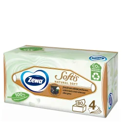 Серветки паперові Зева Натурал Софт (Zewa Natural Soft) 4-х шарові, 9 шт., 10 упаковок