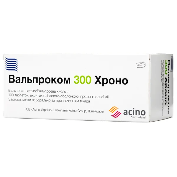 Вальпроком 300 Хроно таблетки при епілепсії, 100 шт.