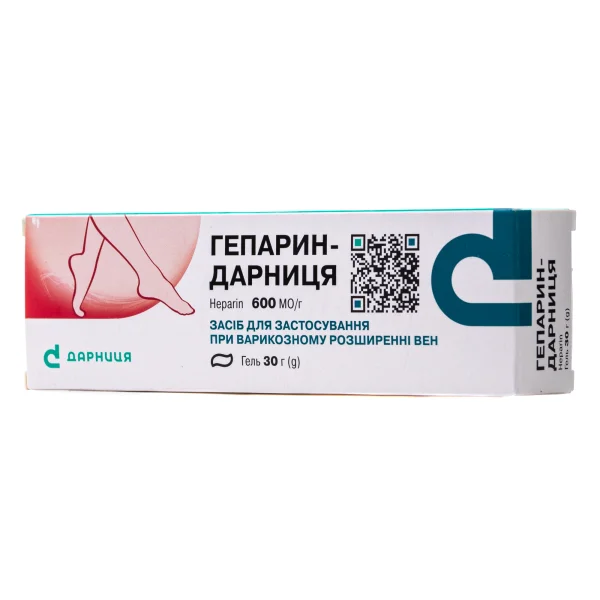 Гепарин-Дарниця гель, 600 МО/г, 30 г