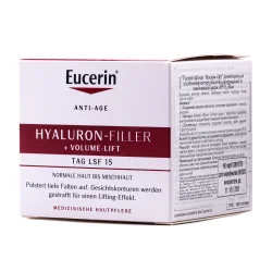 Денний крем для обличчя Eucerin (Юцерин) Hyaluron-Filler+Volume-Lift для нормальної та комбінованої шкіри, SPF 15, 50 мл