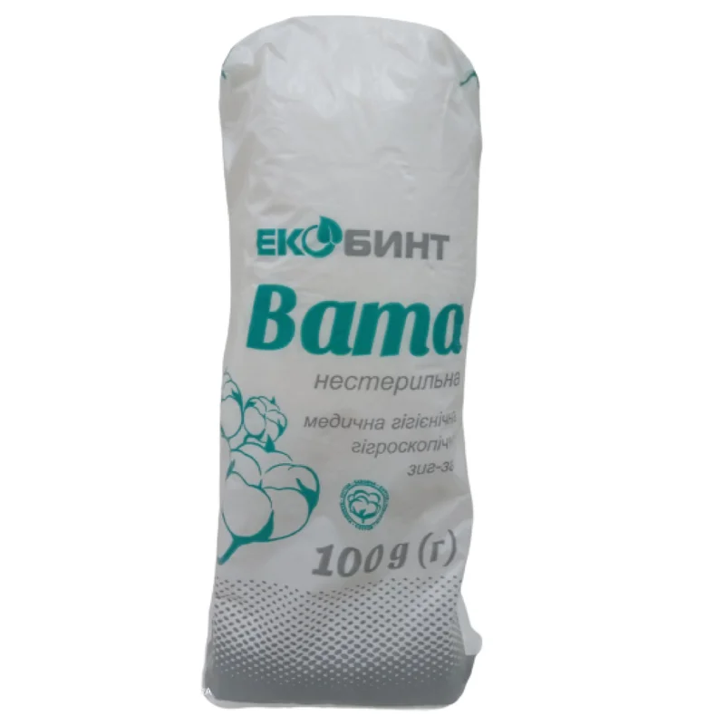 Вата нестерильна Екобинт зиг-заг, 100 г