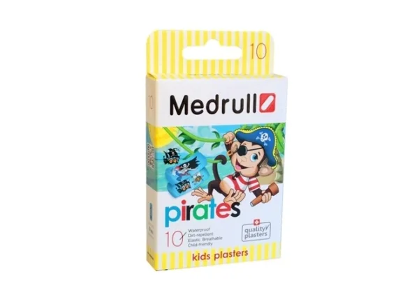 Пластир медичний Medrull (Медрул) Pirates дитячий на полімерній основі розмір 2,5х5,7 см, 10 шт.