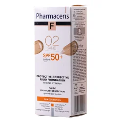 Тональний флюїд Pharmaceris (Фармацеріс) захисний коректуючий SPF50+, тон 02, 30 мл