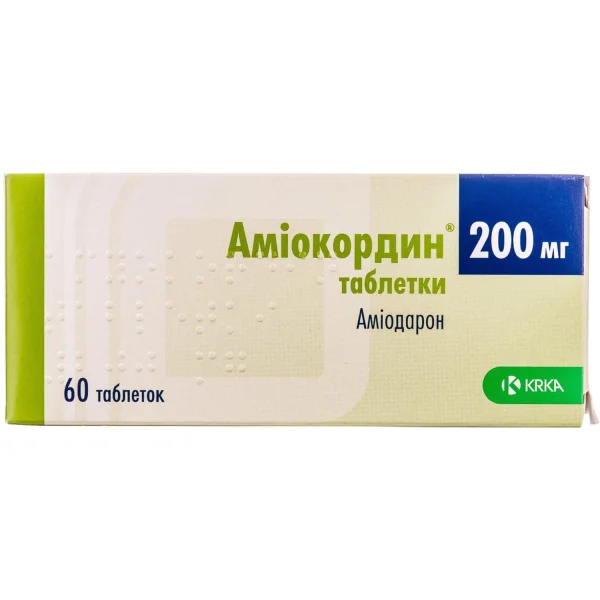 Аміокордин таблетки по 200 мг, 60 шт.