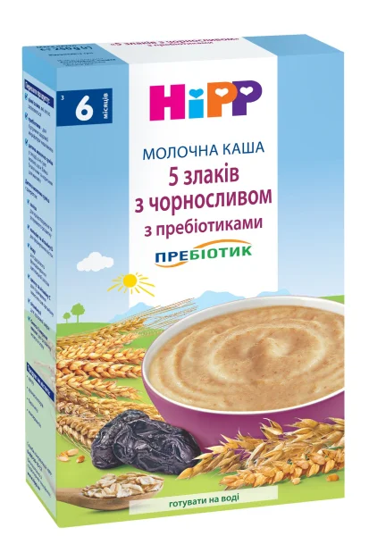 Хипп молочная каша 5 злаков с черносливом и пребиотиками, 250 г