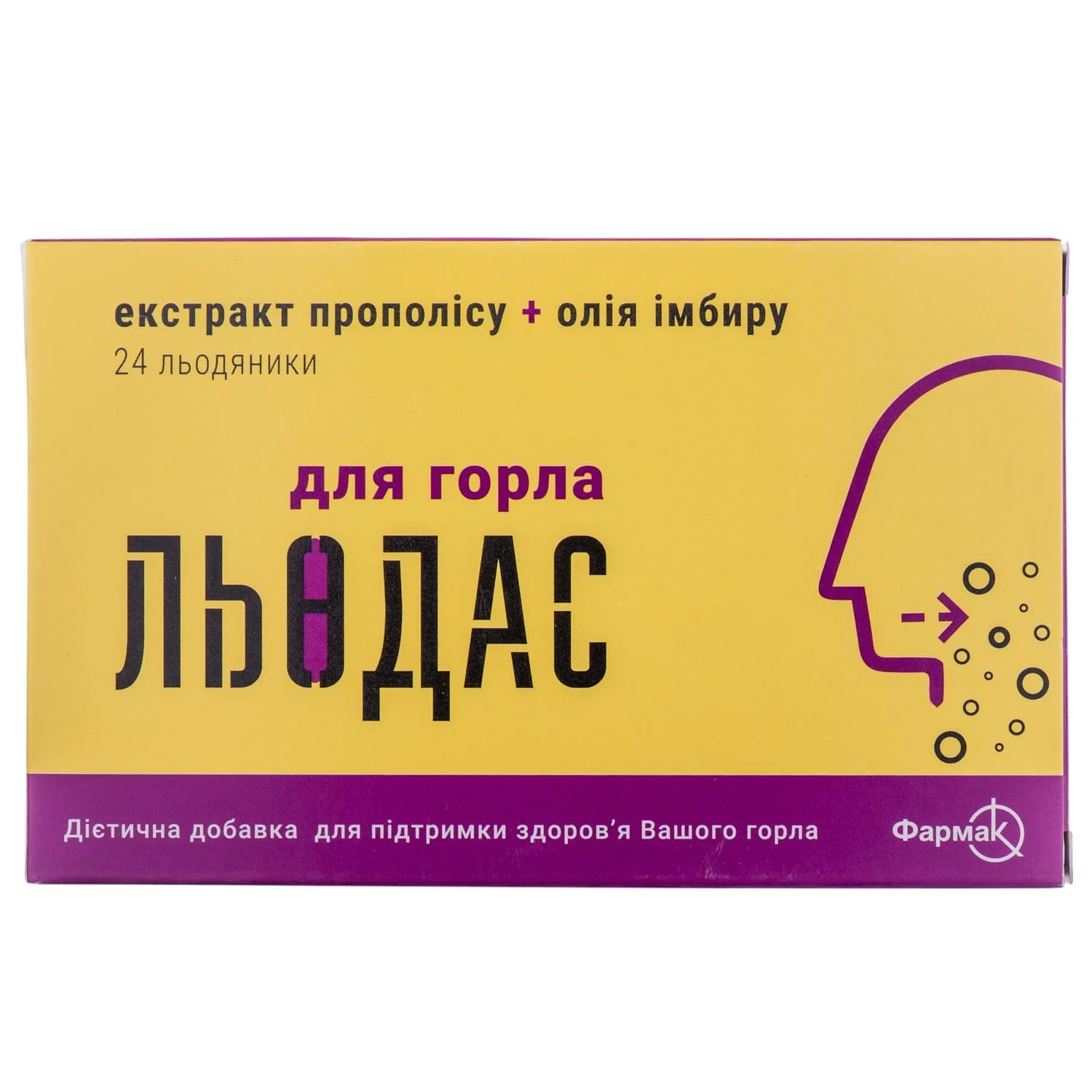 Льодас для горла льодяники, 24 шт.