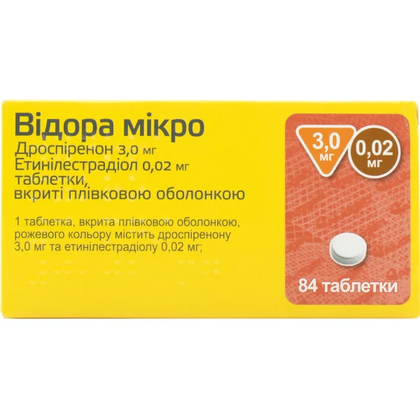 Видора Микро таблетки, 3,0 мг/0,02 мг, 84 шт.