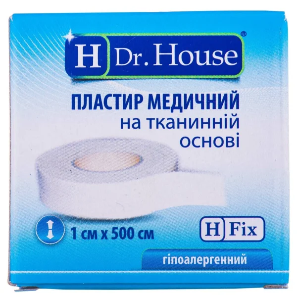Пластырь Dr. House (Доктор Хаус) медицинский на тканой основе 1см x 500см, 1 шт.