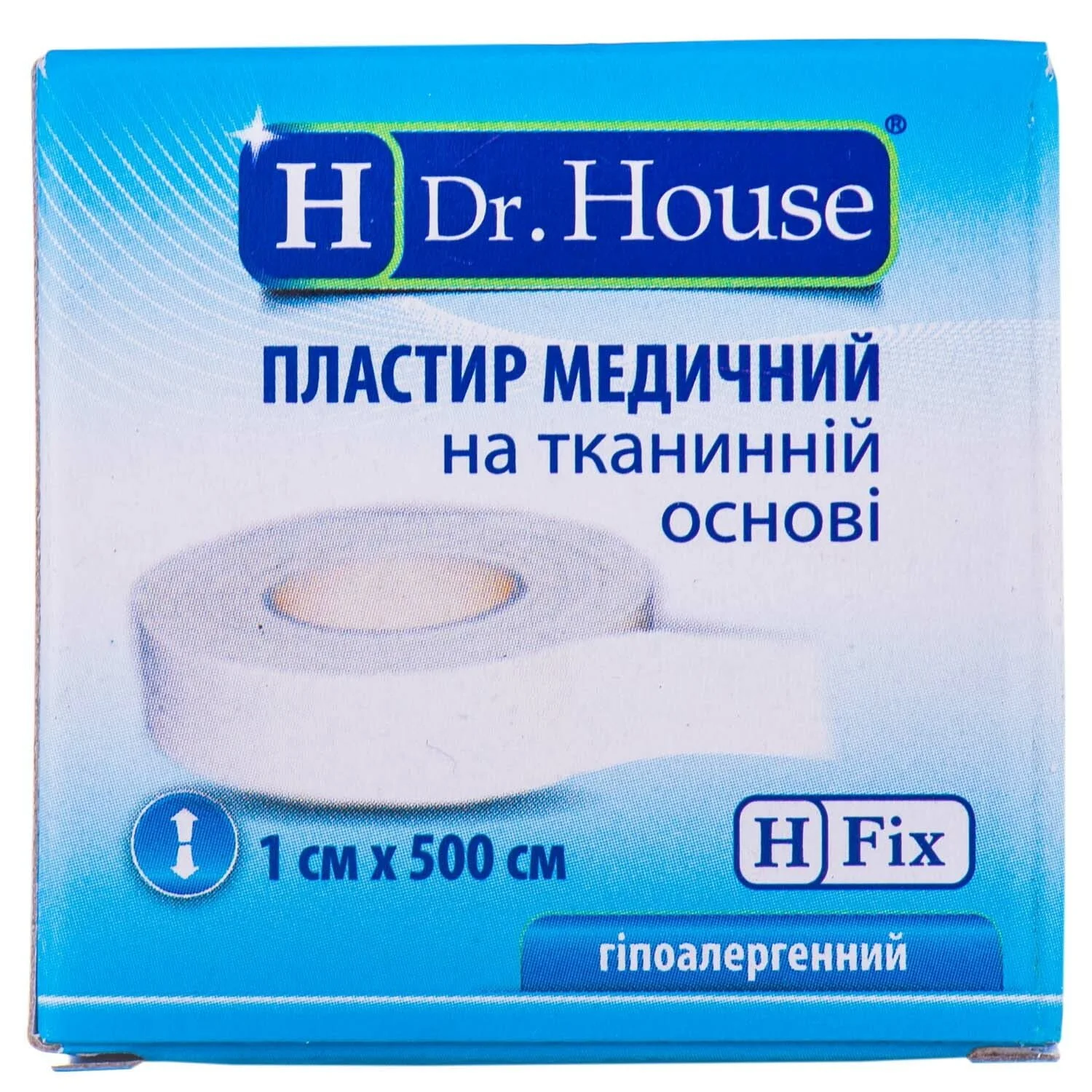Пластир Доктор Хаус (Dr. House) медичний на тканинній основі 1 см x 500 см, 1 шт.